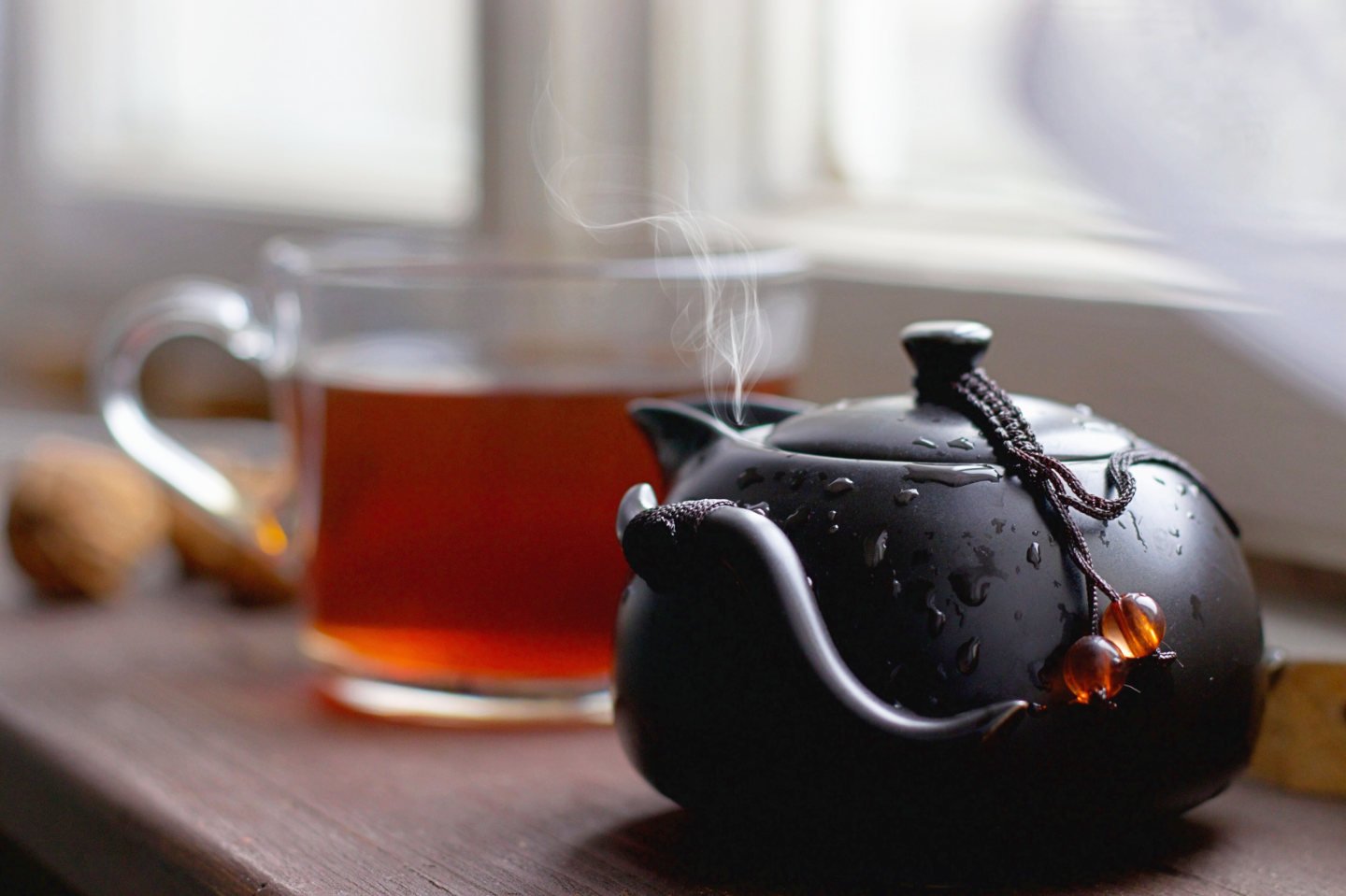 cup of tea with tea pot